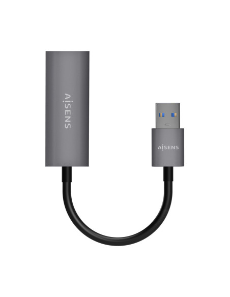 AISENS Conversor USB 3.0 A Ethernet Gigabit 10/100/1000 Mbps, Gris, 15cm