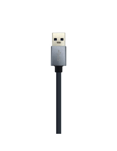 AISENS Conversor USB 3.0 a ethernet gigabit 10/100/1000 Mbps + Hub 3 x USB 3.0, Gris, 15 cm