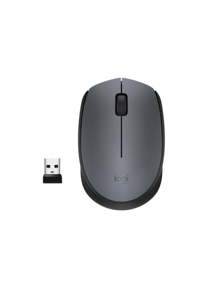 Logitech M170 Grey-K ratón Oficina Ambidextro RF inalámbrico Óptico 1000 DPI