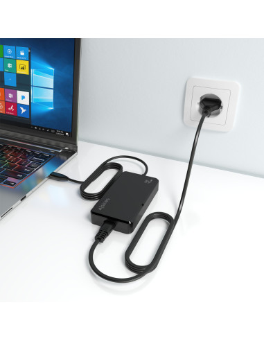 AISENS Cargador De Sobremesa GaN 45W PD3.0 1xUSB-C 1.8m, Negro