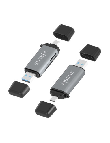 AISENS ASCR-2AC11-GR lector de tarjeta USB 3.2 Gen 1 (3.1 Gen 1) Type-A/Type-C
