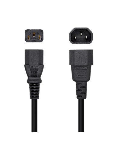 AISENS Cable Alimentación CPU, C13/H-C14/M, Negro, 3.0m