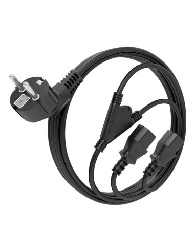 AISENS A132-0865 cable de transmisión 3 m CEE7/7 Acoplador C13 2 x