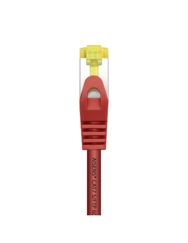 AISENS Cable De Red Latiguillo RJ45 LSZH Cat.7 600 MHz S/FTP PIMF AWG26, Rojo, 25 cm