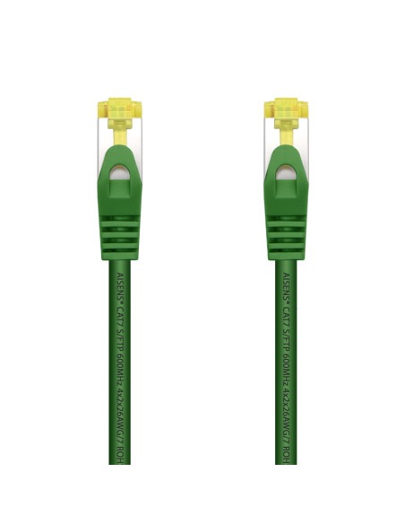 AISENS Cable De Red Latiguillo RJ45 LSZH Cat.7 600 MHz S/FTP PIMF AWG26, Verde, 25 cm