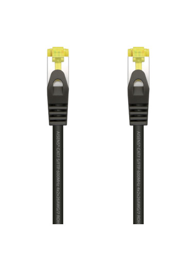 AISENS Cable De Red Latiguillo RJ45 LSZH Cat.7 600 MHz S/FTP PIMF AWG26, Negro, 1.0 m