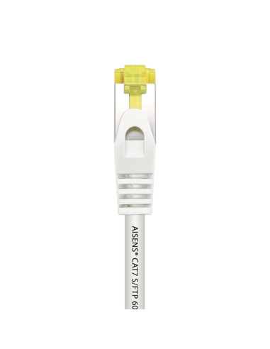 AISENS Cable De Red Latiguillo RJ45 LSZH Cat.7 600 MHz S/FTP PIMF AWG26, Blanco, 1.0 m