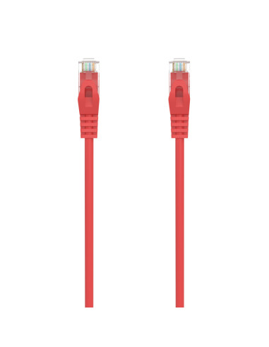 AISENS Cable de Red Latiguillo RJ45 LSZH Cat.6A 500 Mhz UTP AWG24, Rojo, 0.5M