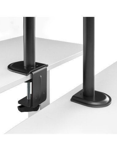 AISENS Soporte de Mesa ECO Giratorio e Inclinable para Monitor/TV 9Kg (3 Pivotes, 2 Brazos) de 17-32, Negro