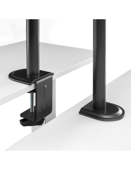 AISENS Soporte de Mesa ECO Giratorio e Inclinable para Monitor/TV 9Kg (3 Pivotes, 2 Brazos) de 17-32, Negro