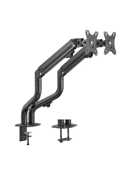AISENS Soporte de Mesa ECO Contrapeso Giratorio e Inclinable para Monitor/TV 8Kg (3 Pivotes, 2 Brazos) de 17-32, Negro