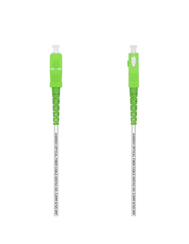 AISENS Cable Fibra Óptica Latiguillo G657A2 3.0 9/125 SMF Simplex CPR DCA LSZH, SC/APC-SC/APC, Blanco, 30 m
