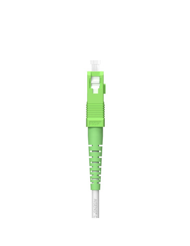 AISENS Cable Fibra Óptica Latiguillo G657A2 3.0 9/125 SMF Simplex CPR DCA LSZH, SC/APC-SC/APC, Blanco, 60 m