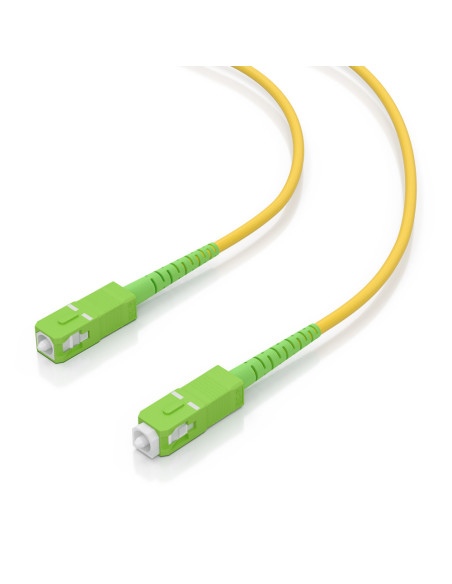 AISENS Cable Fibra Óptica Latiguillo G657A2 3.0 9/125 SMF Simplex CPR DCA LSZH, SC/APC-SC/APC, Amarillo, 20m