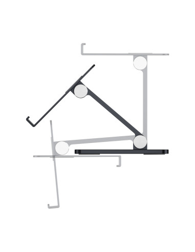AISENS Soporte de Sobremesa Tamaño XXL Ajustable (2 Pivotes) para Movil / Tablet, Gris
