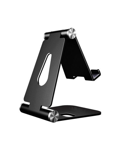 AISENS Soporte De Sobremesa Tamaño M Ajustable (2 Pivotes) Para Movil / Tablet, Negro