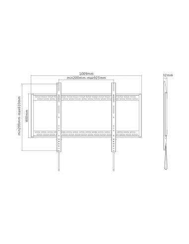 AISENS Soporte Eco Ultra Delgado Para Monitor/TV 130kg De 60-100, Negro