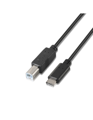 AISENS A107-0053 cable USB USB 2.0 1 m USB C USB B Negro
