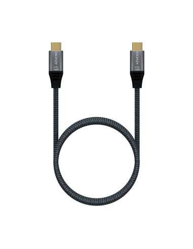 AISENS – USB 3.2 Gen2x2 Aluminum Cable 20Gbps 8K@30Hz 5A 100W E-Mark, Type USB-C/M-USB-C/M, Grey, 1.5 m
