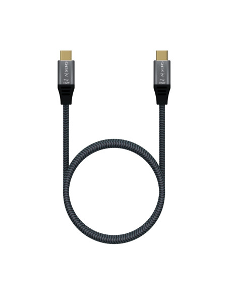 AISENS Cable USB 3.2 Gen2x2 Aluminio 20Gbps 8K@30Hz 5A 100W E-Mark, Tipo USB-C/M-USB-C/M, Gris, 1.0 m