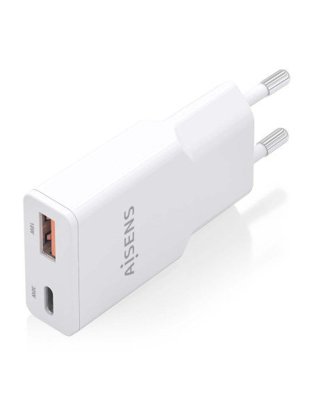 AISENS ASCH-30W2P046-W cargador de dispositivo móvil Cámara digital, MP3, MP4, Teléfono móvil, Navegante, Portátil, Consola de j