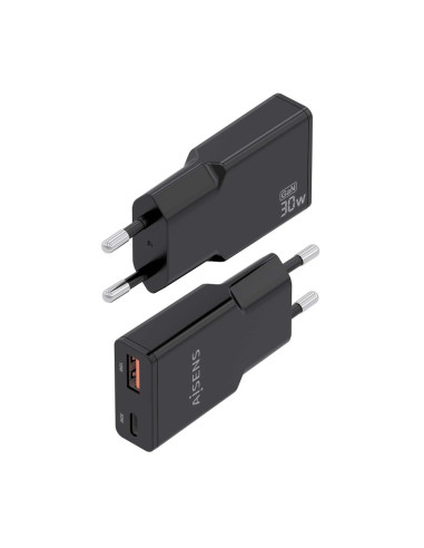 AISENS ASCH-30W2P047-BK cargador de dispositivo móvil Cámara digital, MP3, MP4, Teléfono móvil, Navegante, Portátil, Consola de 