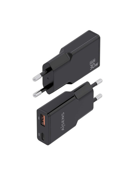 AISENS ASCH-30W2P047-BK cargador de dispositivo móvil Cámara digital, MP3, MP4, Teléfono móvil, Navegante, Portátil, Consola de 