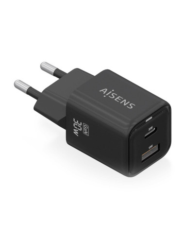 AISENS ASCH-30W2P021-BK cargador de dispositivo móvil Universal Corriente alterna Carga rápida Interior