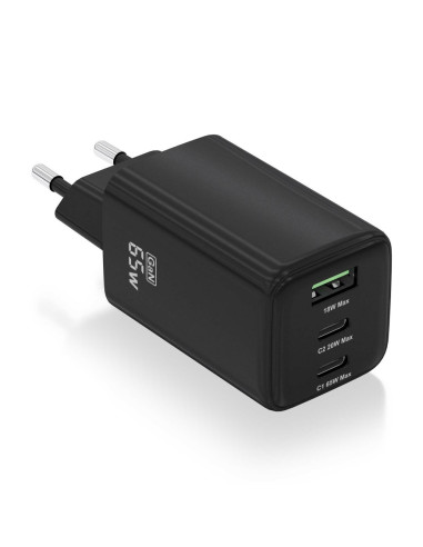 AISENS ASCH-65W3P042-BK cargador de dispositivo móvil Universal Corriente alterna Carga rápida Interior