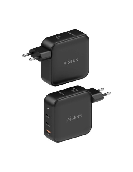AISENS ASCH-140W3P031-BK cargador de dispositivo móvil Universal Corriente alterna Carga rápida Interior