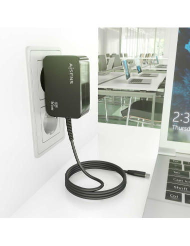 AISENS ASCH-1PD65WL033-BK cargador de dispositivo móvil Universal Corriente alterna Interior