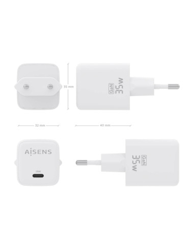 AISENS ASCH-35W1P016-W cargador de dispositivo móvil Universal Corriente alterna Carga rápida Interior