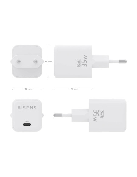 AISENS ASCH-35W1P016-W cargador de dispositivo móvil Universal Corriente alterna Carga rápida Interior