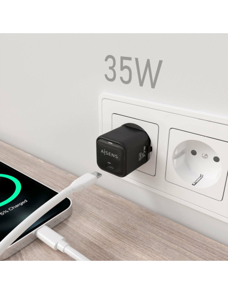 AISENS ASCH-35W1P023-BK cargador de dispositivo móvil Universal Corriente alterna Carga rápida Interior