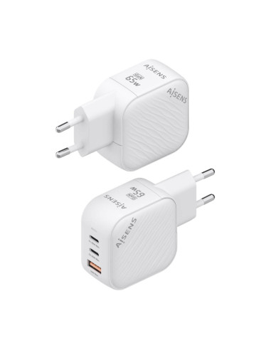 AISENS ASCH-65W3P026-W cargador de dispositivo móvil Universal Corriente alterna Carga rápida Interior