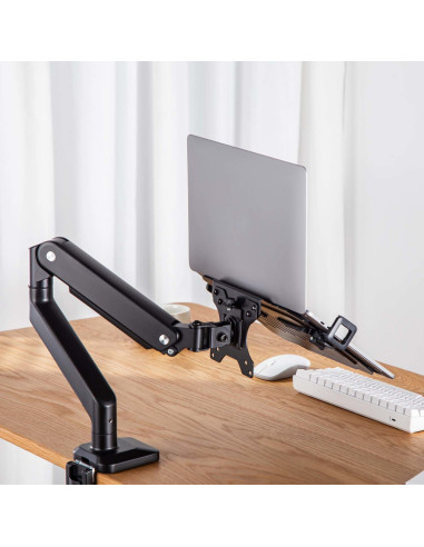 AISENS Soporte Universal para Portátil de 12-17 para el Montaje en un Soporte de Monitor, Negro