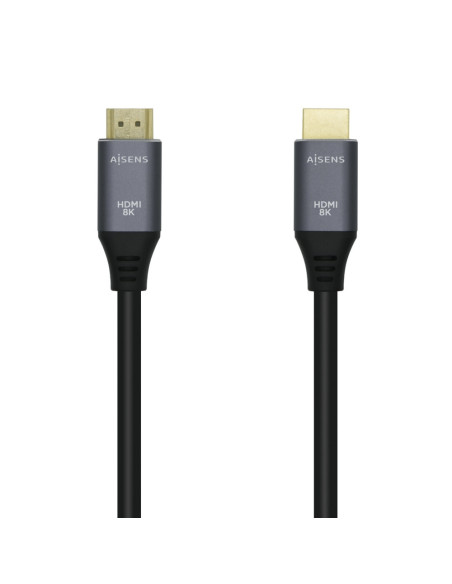 AISENS Cable HDMI V2.1 Ultra Alta Velocidad / HEC 8k@60Hz 48Gbps, A/M-A/M, Gris/Negro, 3.0m