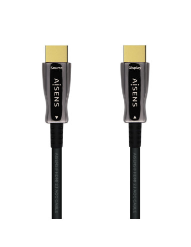 AISENS Cable HDMI V2.1 AOC Ultra Alta Velocidad / HEC 8k@60Hz 4k@120Hz 4:4:4 48Gbps, A/M-A/M, Negro, 25m