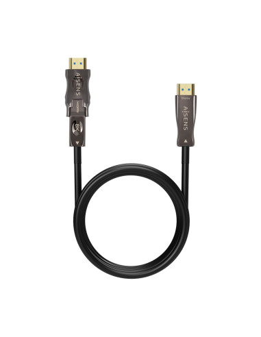 AISENS Cable Hdmi V2.1 AOC Desmontable Ultra Alta Velocidad / Hec 8K@60Hz 4K@120Hz 4:4:4 48Gbps, A/M-D/A/M, Negro, 15M