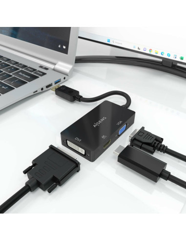 AISENS A125-0861 adaptador de cable de vídeo 0,15 m VGA + HDMI + DVI