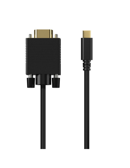 AISENS Cable Conversor USB-C a VGA, USB-C/M-HDB15/M, Negro, 1.8M
