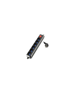 Ewent EW3924 base múltiple 1,5 m 6 salidas AC Negro