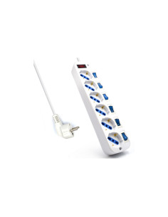 Ewent EW3932-5M limitador de tensión Blanco 6 salidas AC