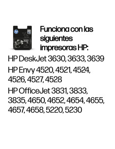 HP Cartucho de tinta original 302XL de alta capacidad negro 2