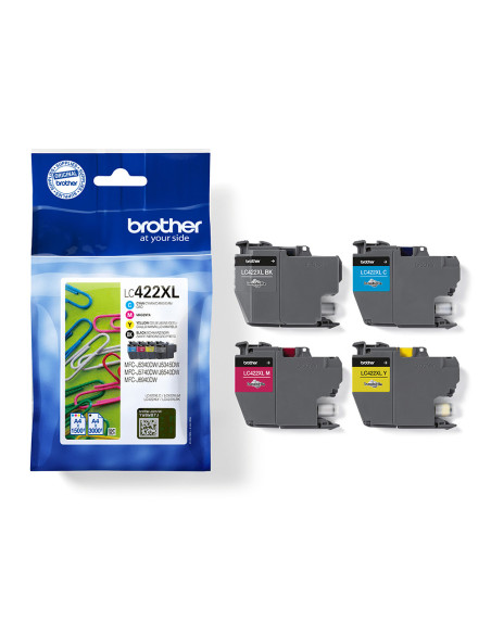 Brother LC422XLVAL cartucho de tinta 4 pieza(s) Original Negro, Cian, Magenta, Amarillo