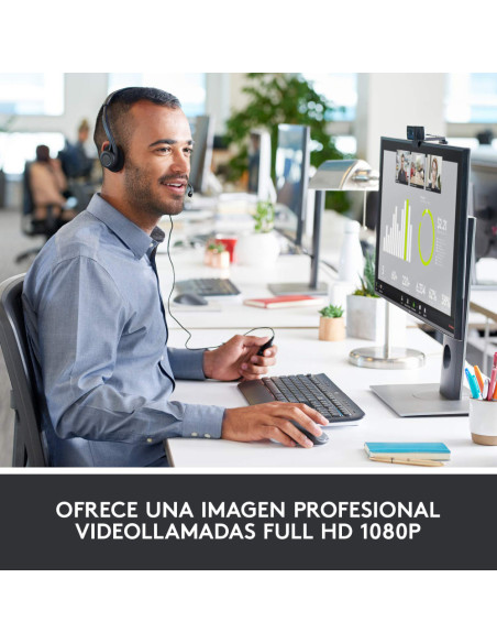 Logitech 960-001055 cámara web 3 MP 1920 x 1080 Pixeles USB Negro