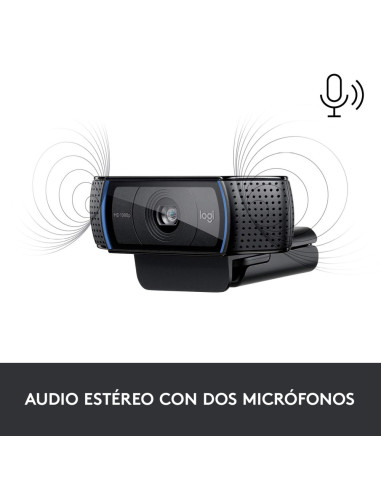 Logitech 960-001055 cámara web 3 MP 1920 x 1080 Pixeles USB Negro