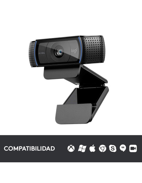 Logitech 960-001055 cámara web 3 MP 1920 x 1080 Pixeles USB Negro