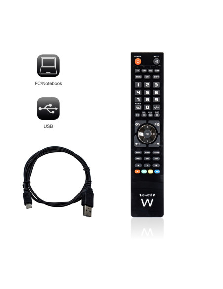 Ewent EW1570 mando a distancia DTT, DVD/Blu-ray, Proyector, SAT, STB, Altavoz para barra de sonido, TV, Universal, VCR Botones
