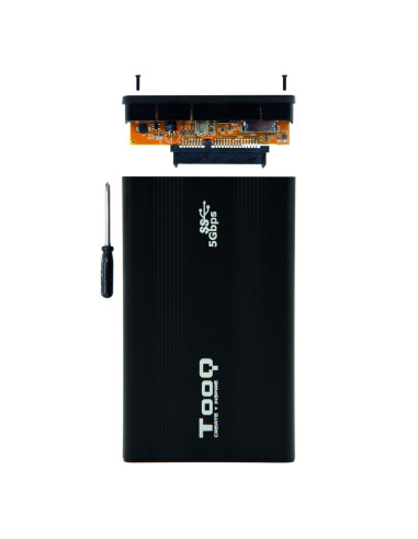 TooQ TQE-2524B caja para disco duro externo Caja de disco duro (HDD) Negro 2.5"